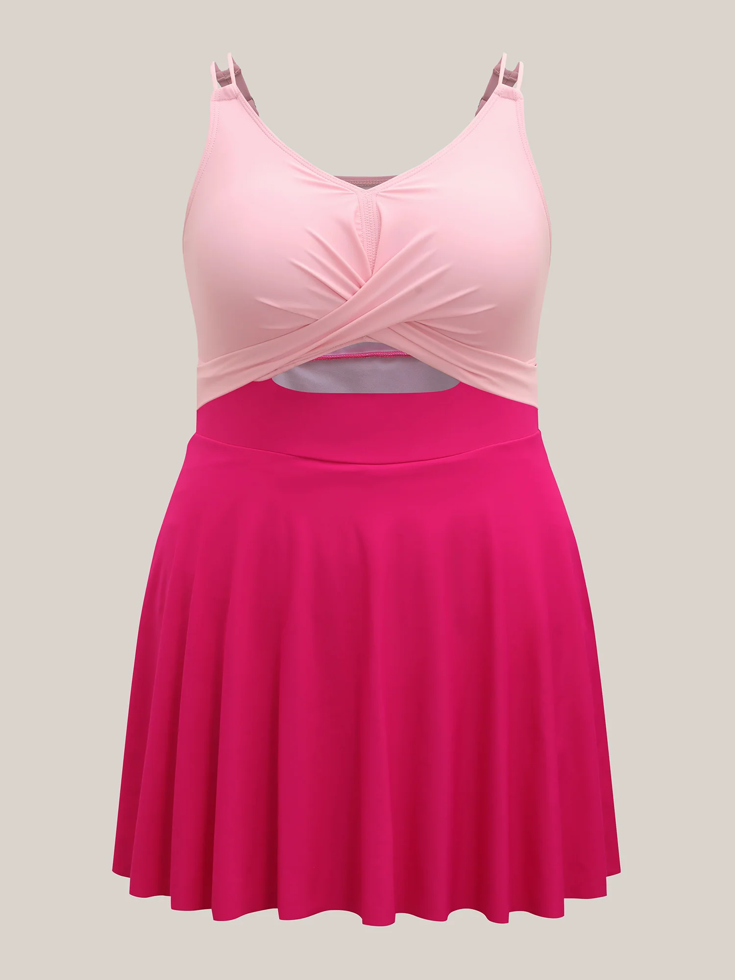 Anti-Float Ties Cut-Out Swim Dress