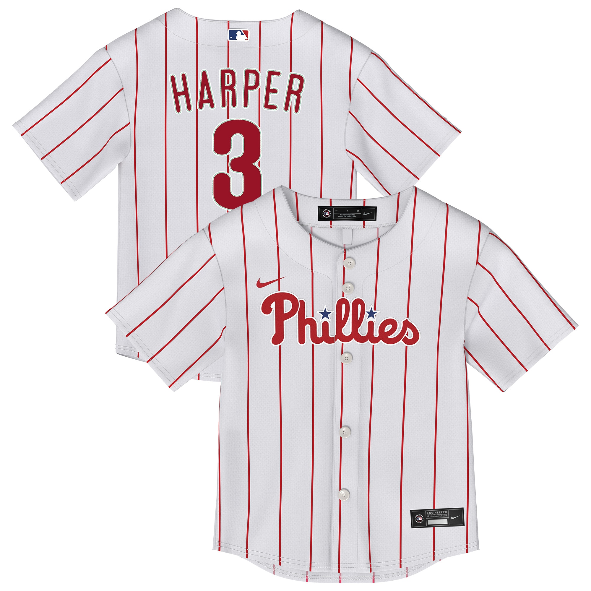 Toddler Philadelphia Phillies Bryce Harper Nike White Home Replica Player Jersey