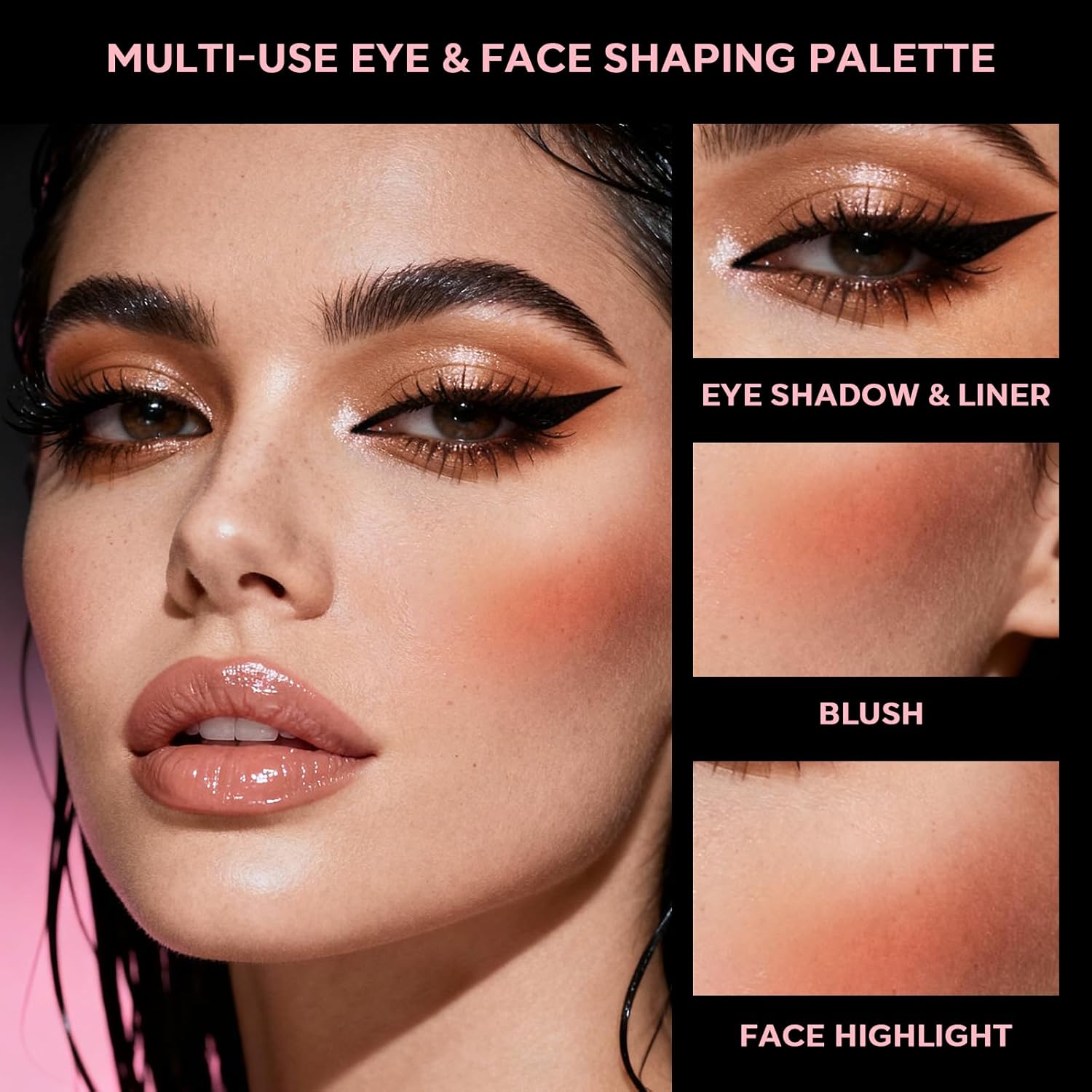 18-Shade Eye Makeup All-in-One Palette, Natural Nude Matte Shimmer Glitter, Long Lasting Baked Makeup Palette for Eye Highlight Blush, Earth Tones