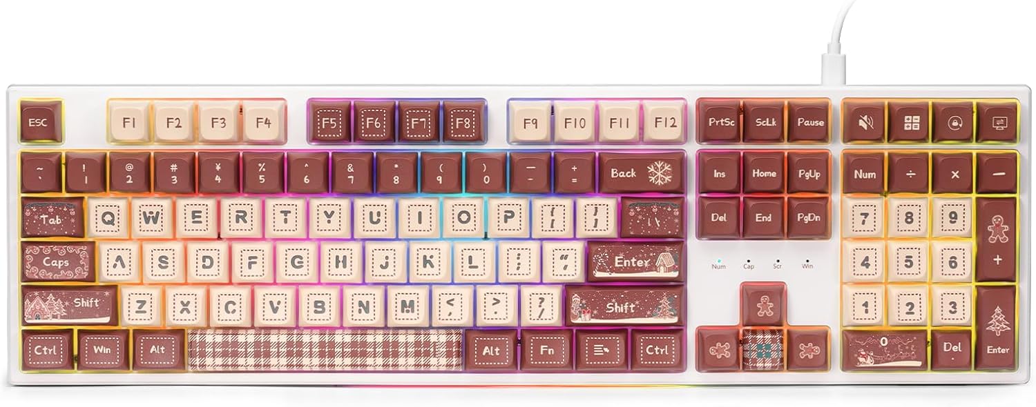 Redragon K668 RGB Gaming Keyboard, 108 Keys Wired Mechanical Keyboard w/Extra 4 Hotkeys, Sound Absorbing Foams, Upgraded Hot-swappable Socket, Mixed Color Keycaps x 2 Sets, Red Switch