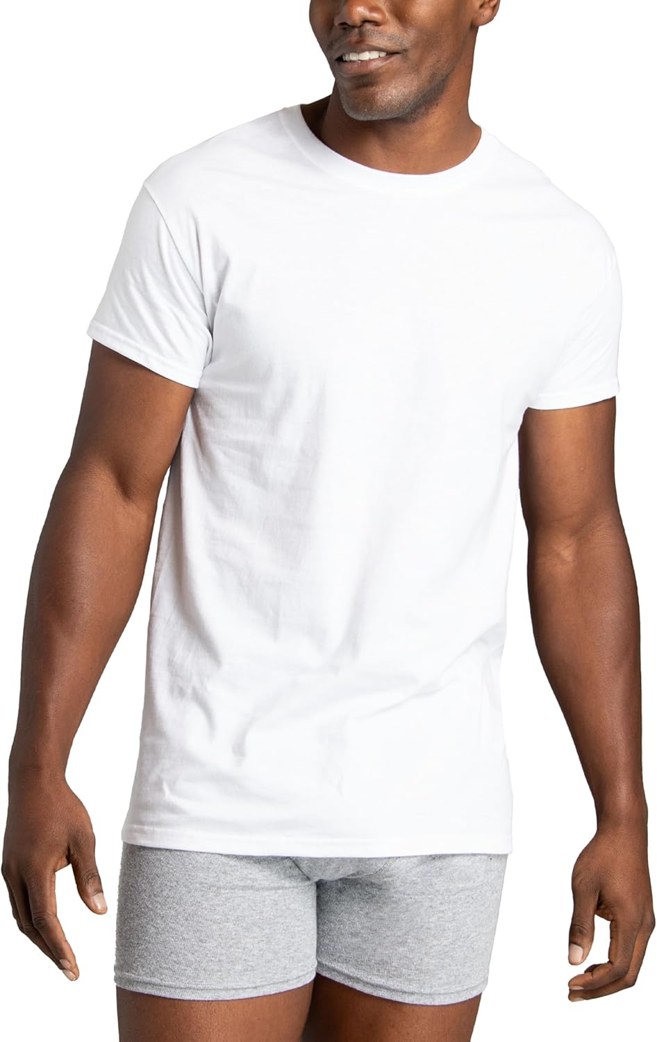 Fruit of The Loom Men's Crew Tee Undershirts, Moisture Wicking & Tag Free, Also Available in Big & Tall
