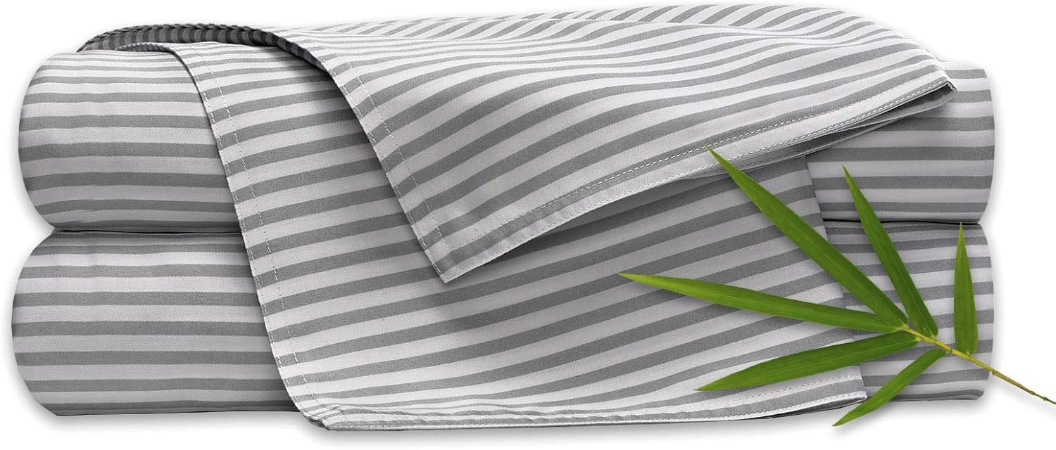 King Sheets by Pure Bamboo, Genuine 100% Organic Viscose Derived from Bamboo Bed Sheet Set, Soft & Cooling, Double Stitching, 2 Year Quality Promise (King, White)