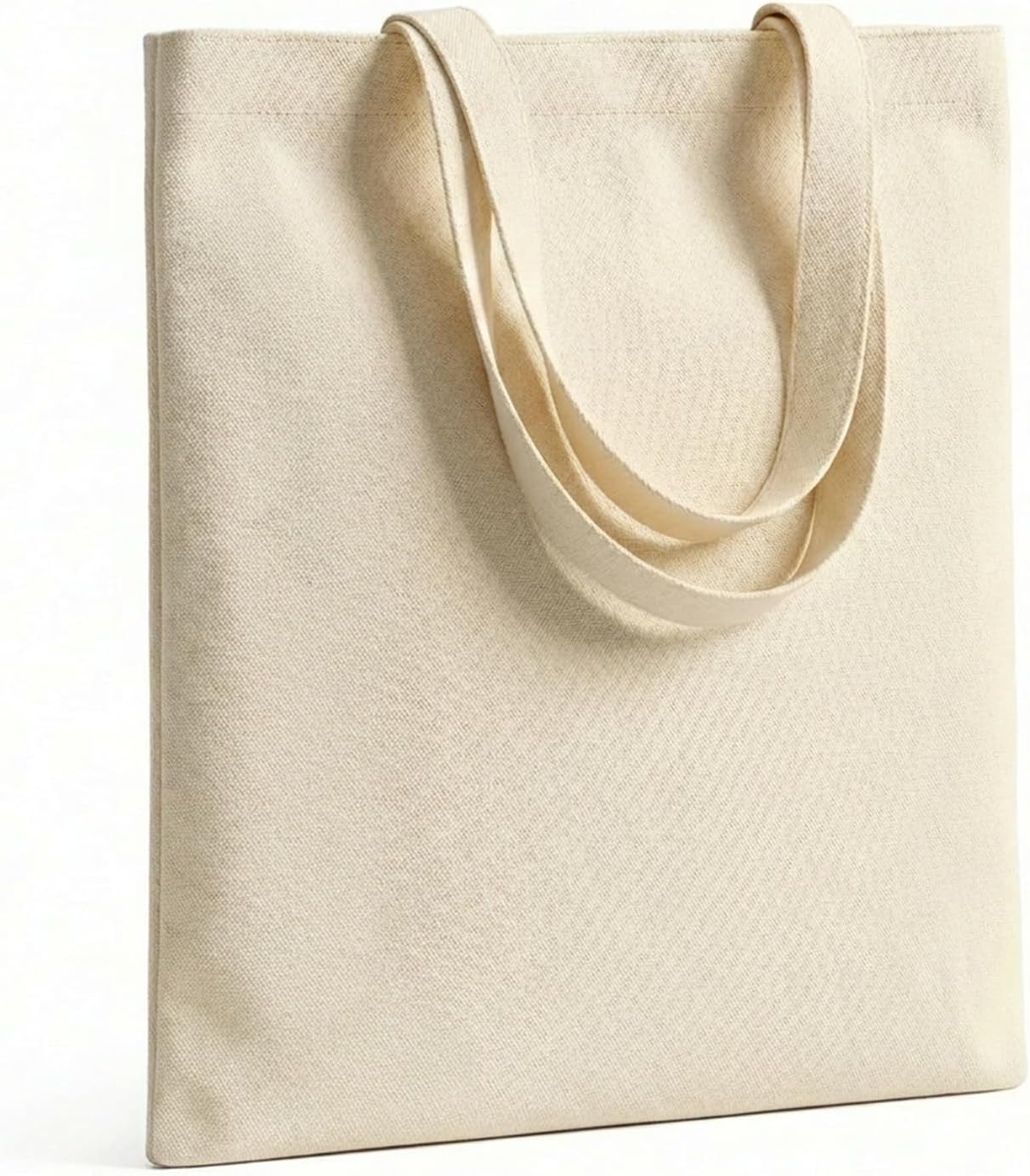 MOLOVA 1-200 Pack Available Premium Canvas Reusable Tote Gift Bags, Made of Natural Canvas with Handle, Work, DIY, Shopping