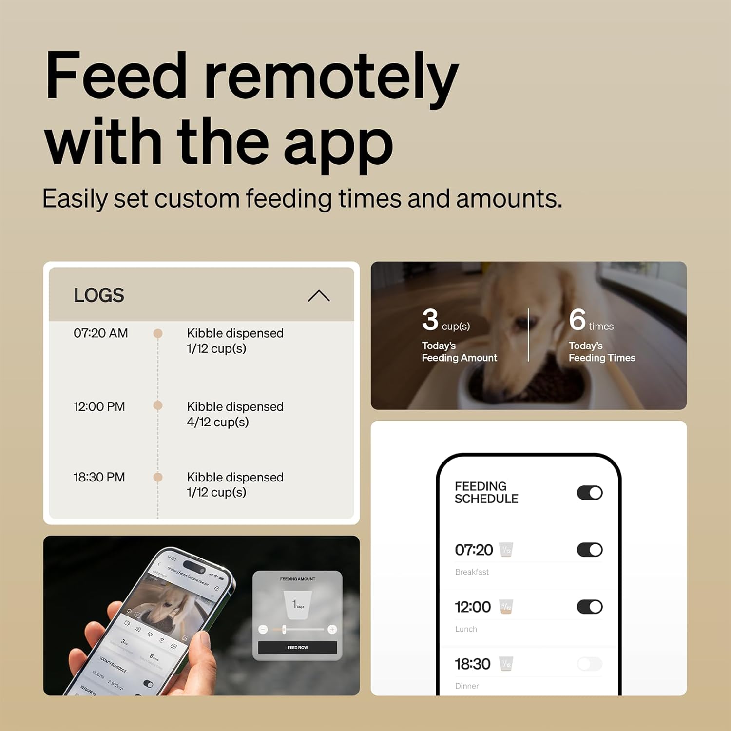 PETLIBRO Automatic Cat Feeder with Camera, 1080P HD Video with Night Vision, 5G WiFi Pet Feeder with 2-Way Audio, Low Food & Blockage Sensor, Motion & Sound Alerts for Cat & Dog Single Tray