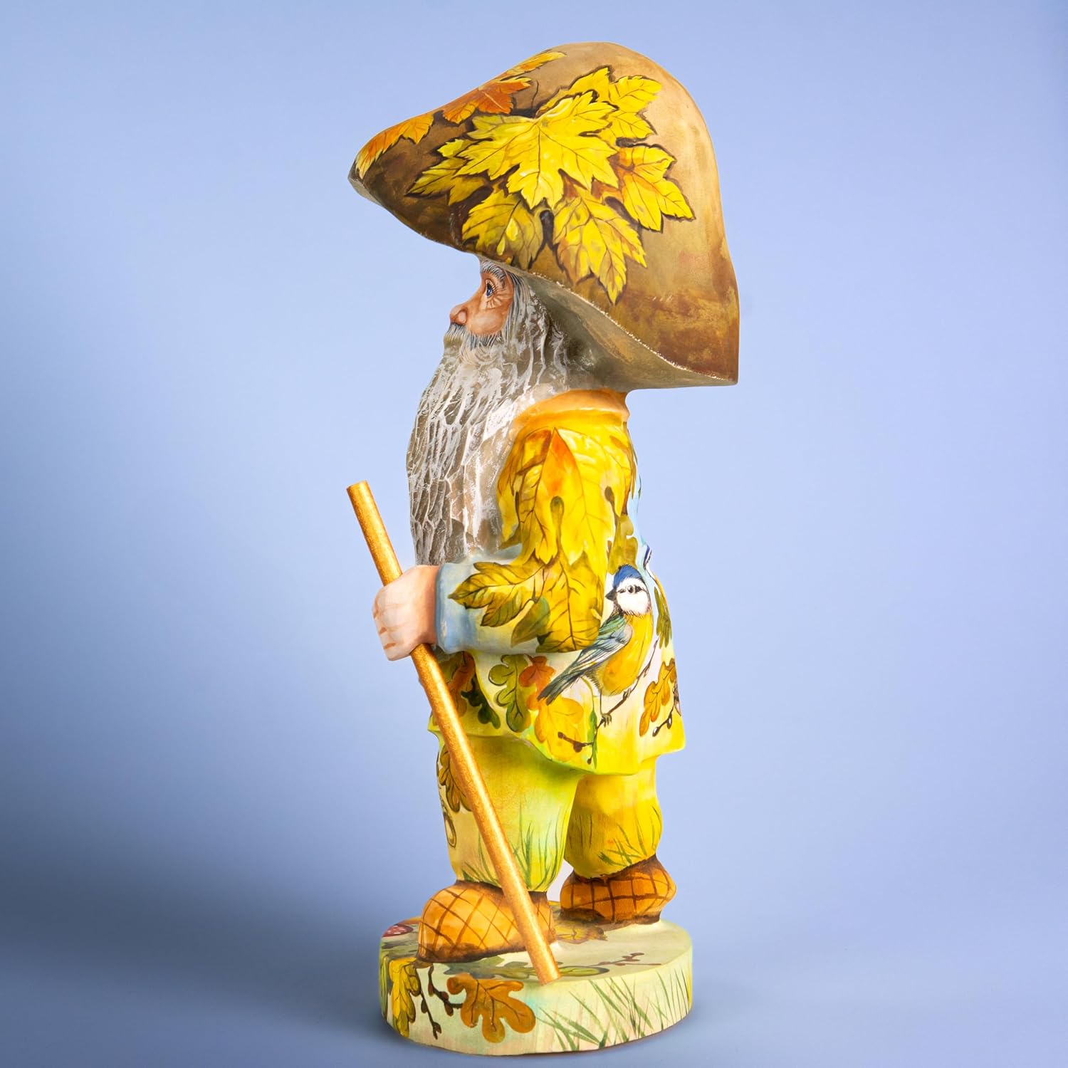 Wooden Hand-Carved Mushroom Man Figurine 11