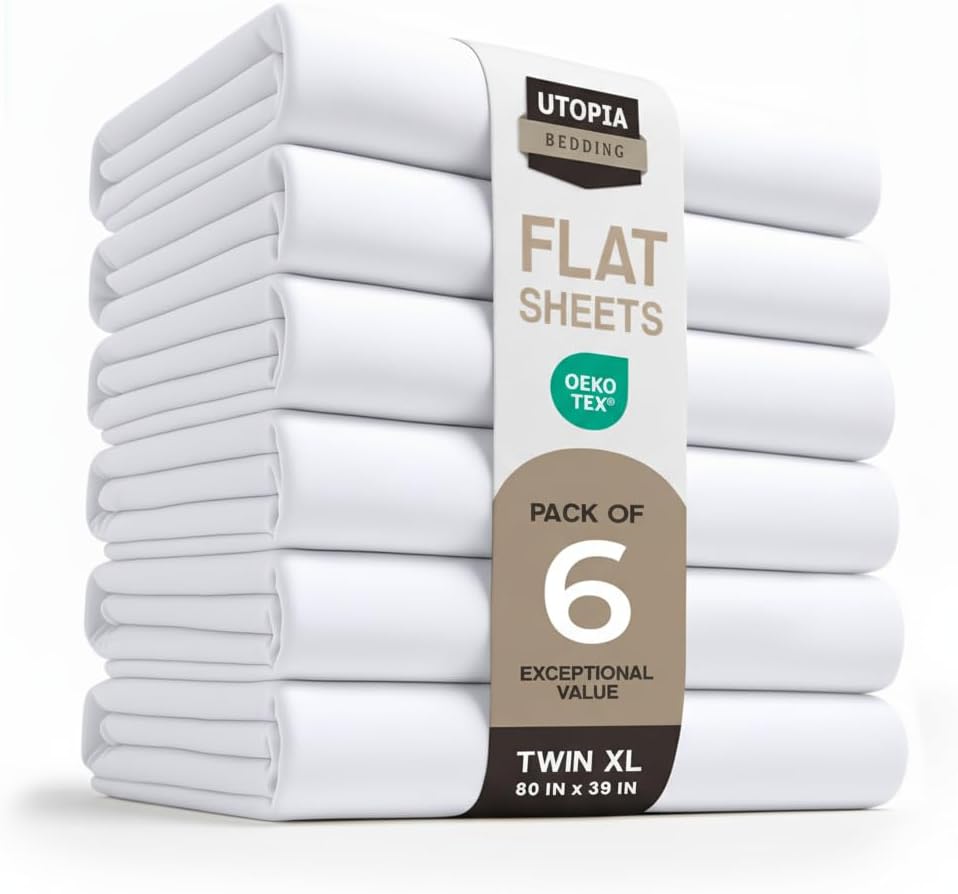 Utopia Bedding Flat Sheet - 1 Pack (Queen, White) - Soft Brushed Microfiber Fabric - Shrinkage & Fade Resistant Top Sheet - Easy Care Bed Sheet