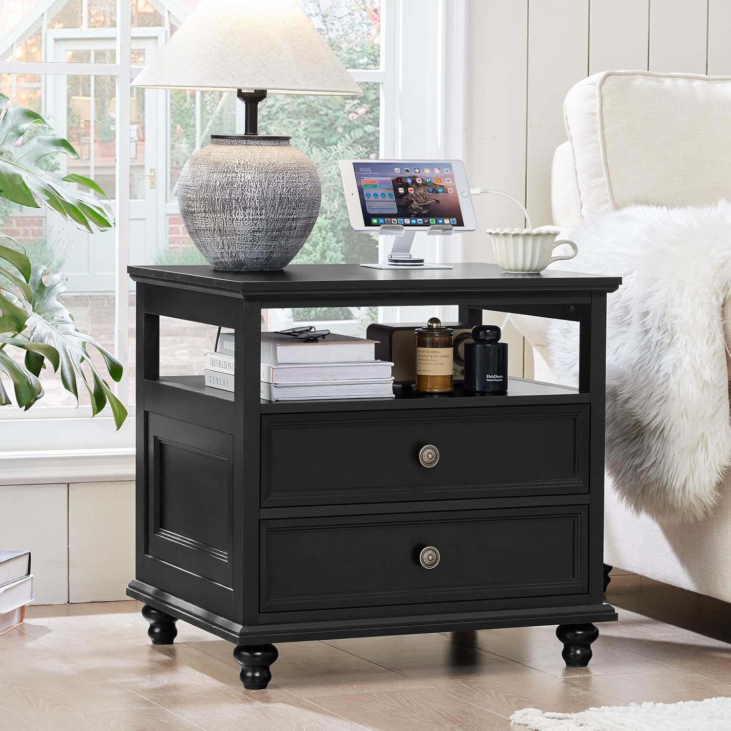 Farmhouse Nightstand with Charging Station, 24
