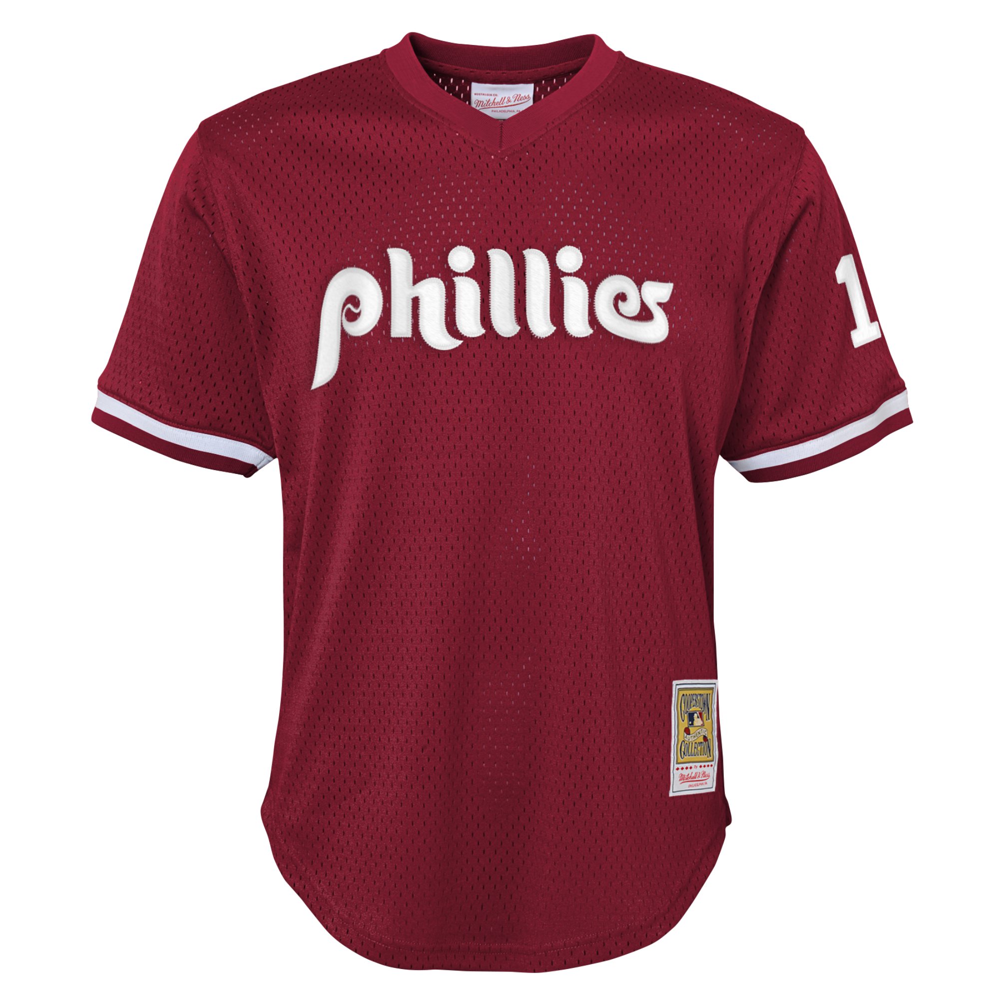 Youth Philadelphia Phillies Darren Daulton Mitchell & Ness Burgundy Cooperstown Collection Mesh Batting Practice Jersey