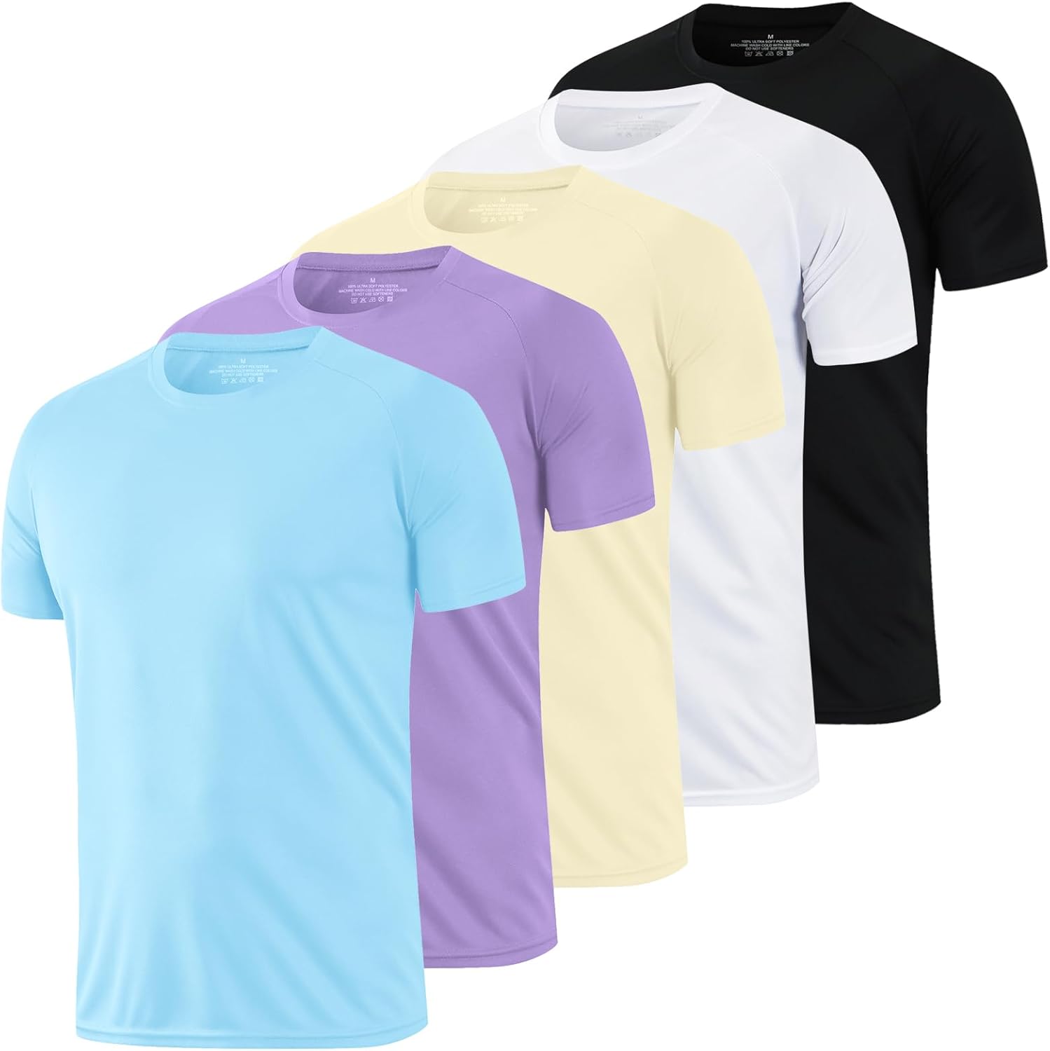1/5 Pack Running Shirts Men Sport Tops Dry Fit Gym Wicking Athletic T Shirts Breathable Cool Workout Shirts