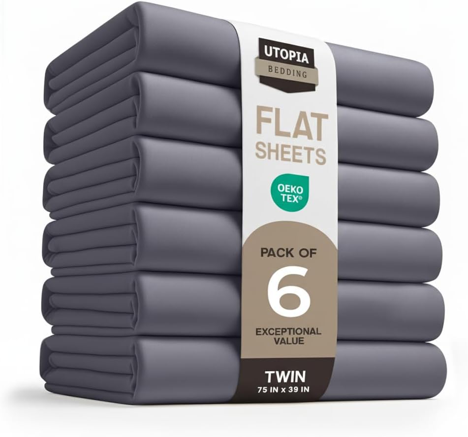 Utopia Bedding Flat Sheet - 1 Pack (Queen, White) - Soft Brushed Microfiber Fabric - Shrinkage & Fade Resistant Top Sheet - Easy Care Bed Sheet