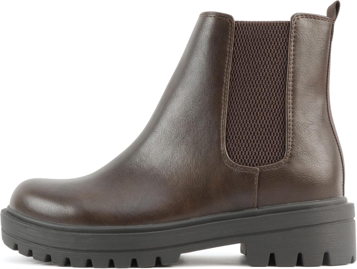 Soda Pilot ~ Women Lug Sole Low Heel Chelsea Fashion Ankle Bootie w/Double Elastic Gore