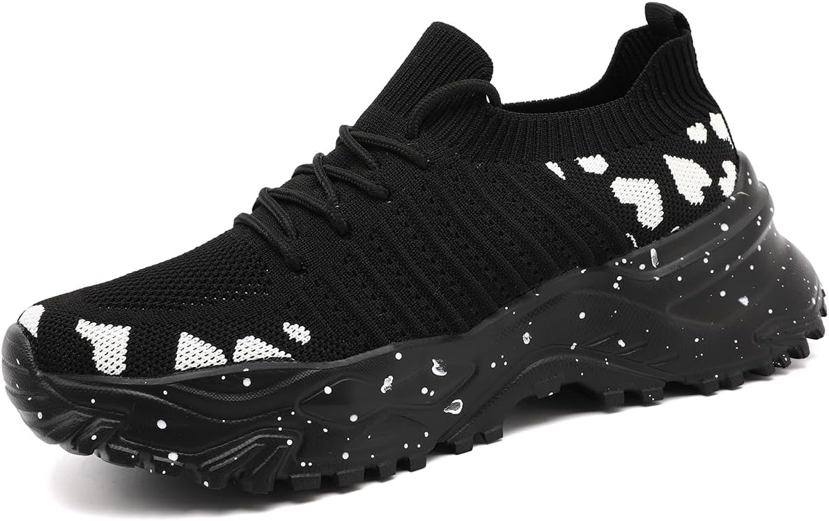 Women Running Shoes Tennis Walking Slip On Sneakers Workout Gym Athletic Jogging Lightweight Breathable Mesh Non-Slip Comfort Sole Cushioned Sports