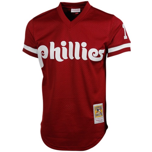 Men's Philadelphia Phillies Darren Daulton Mitchell & Ness Red Cooperstown Mesh Batting Practice Jersey