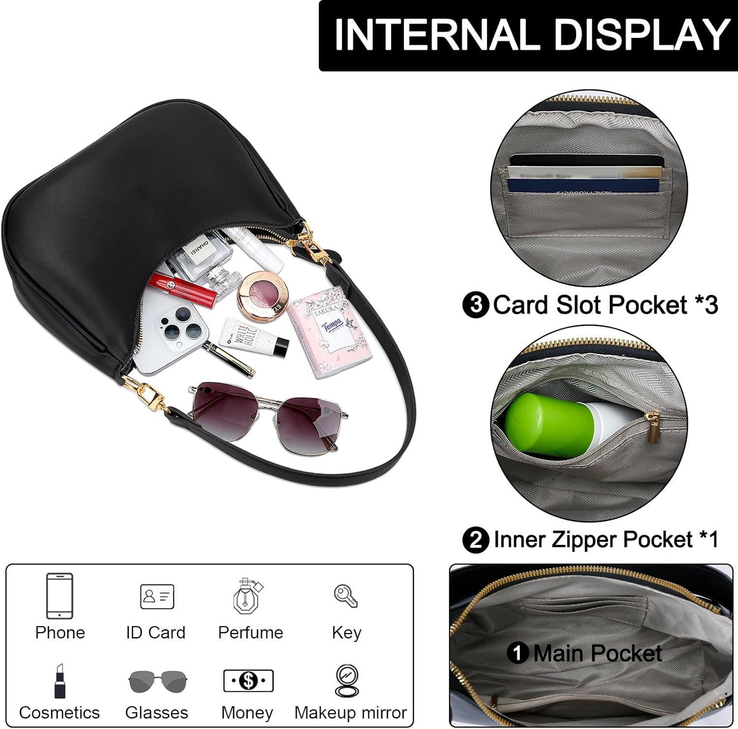 KKXIU Shoulder Bag for Women Cute Hobo Purses and Handbags Retro Clutch Underarm Purse | Cute, Retro, Cute, Retro