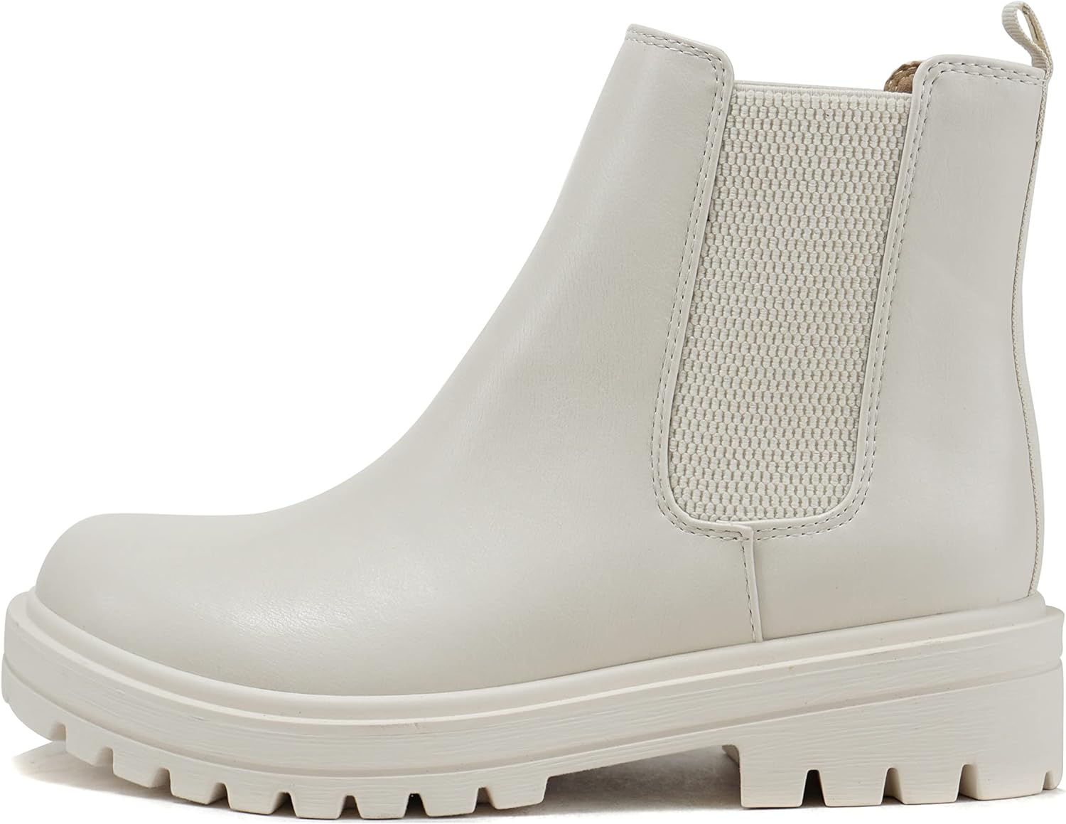 Soda Pilot ~ Women Lug Sole Low Heel Chelsea Fashion Ankle Bootie w/Double Elastic Gore