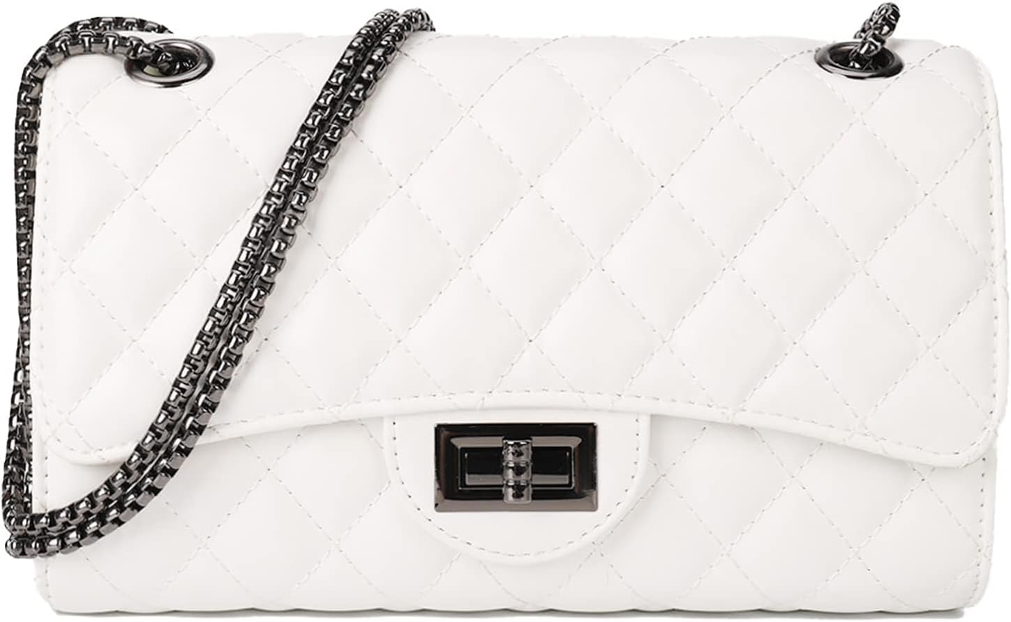 Gladdon Quilted Crossbody Purse for Women Trendy Ladies Shoulder Bag with Chain Designer Purses