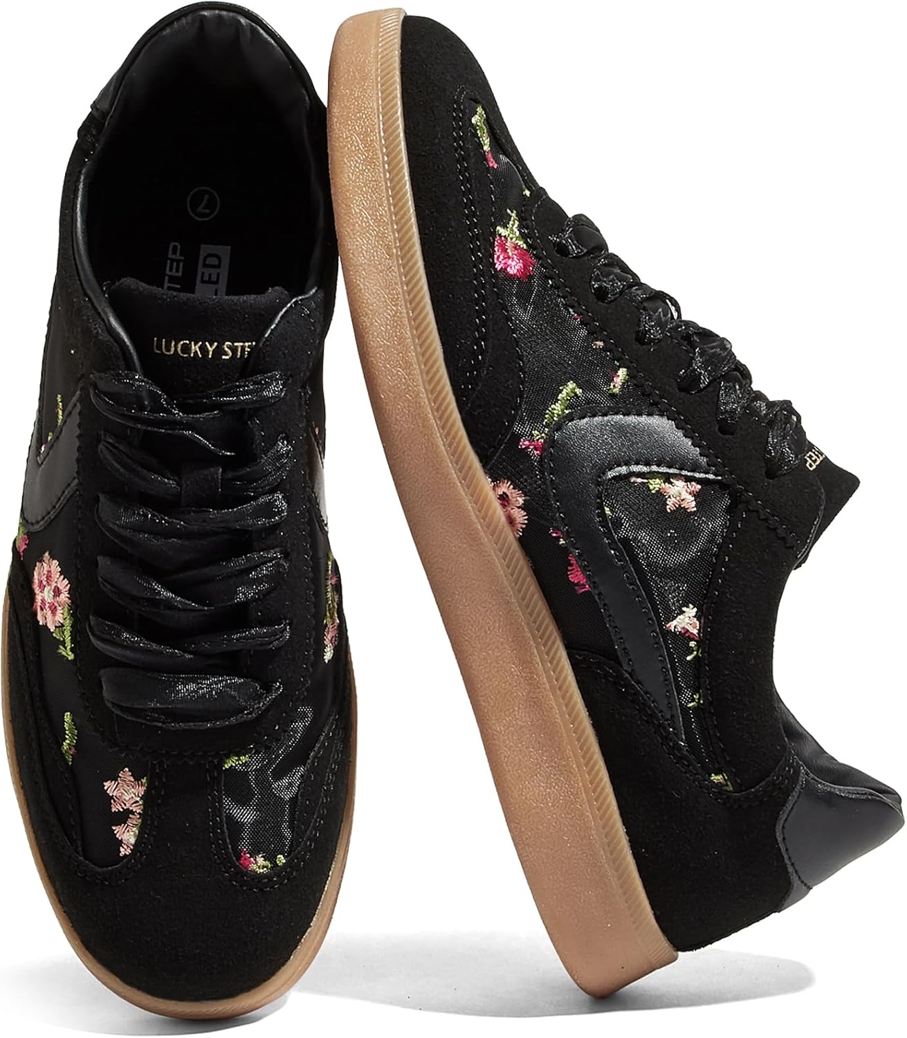 LUCKY STEP Women's Retro Fashion Sneakers Classic Casual Walking Shoes Non Slip Comfort Skate Shoes