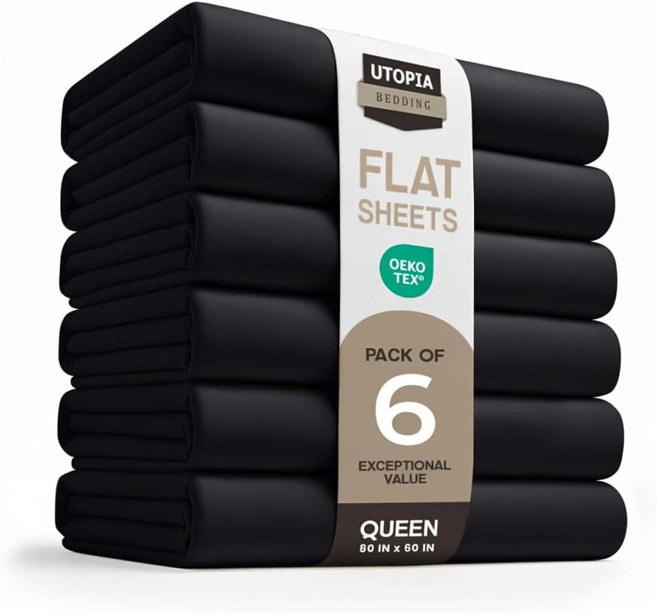 Utopia Bedding Flat Sheet - 1 Pack (Queen, White) - Soft Brushed Microfiber Fabric - Shrinkage & Fade Resistant Top Sheet - Easy Care Bed Sheet