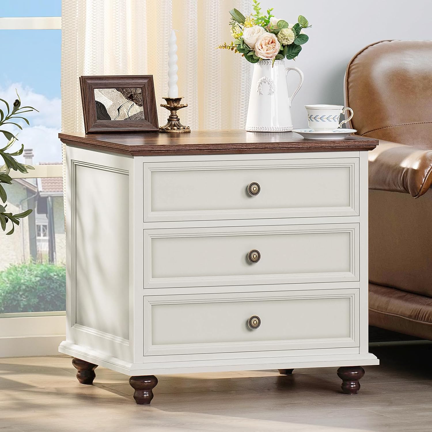 Farmhouse Nightstand with Charging Station, 24