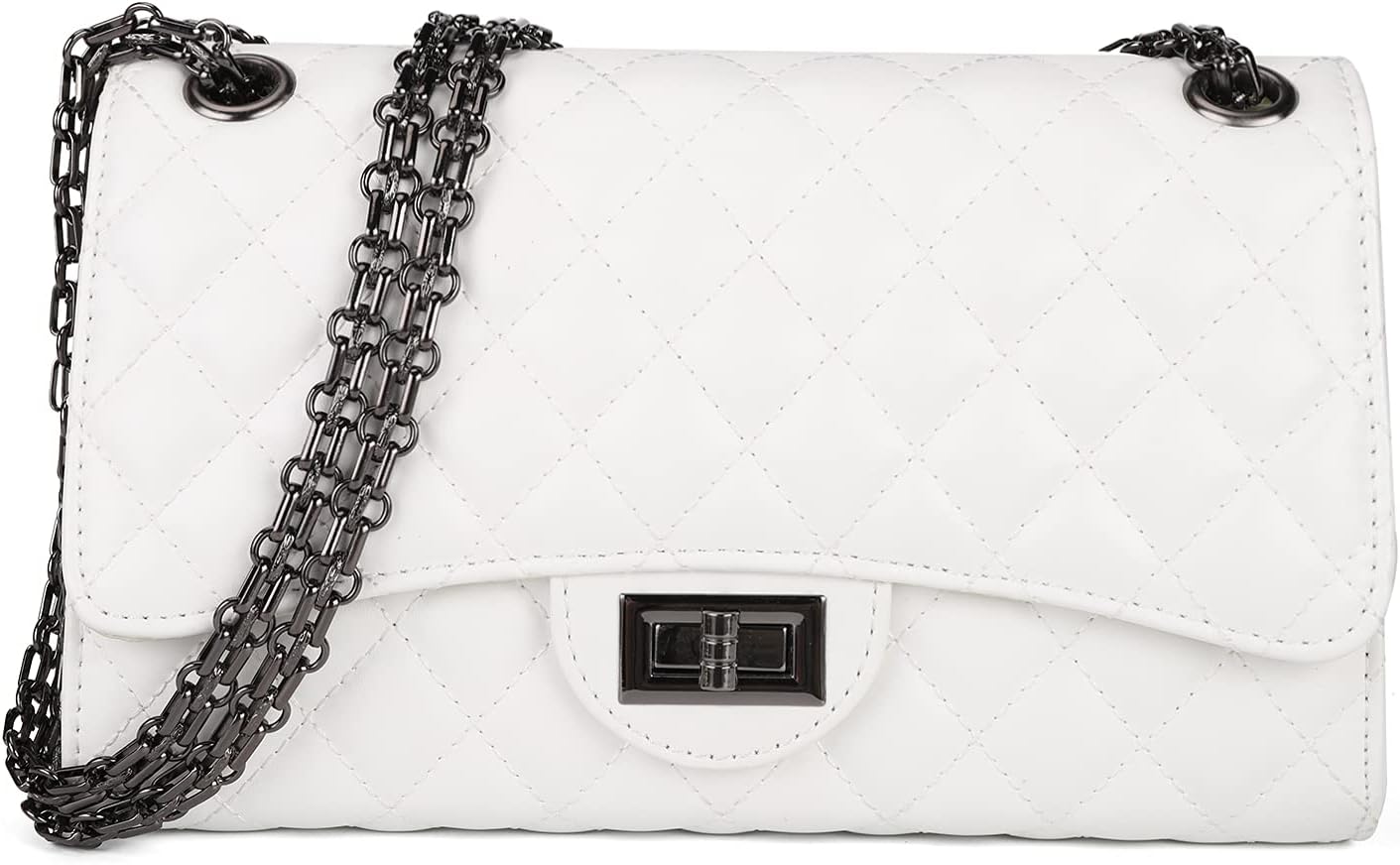 Gladdon Quilted Crossbody Purse for Women Trendy Ladies Shoulder Bag with Chain Designer Purses