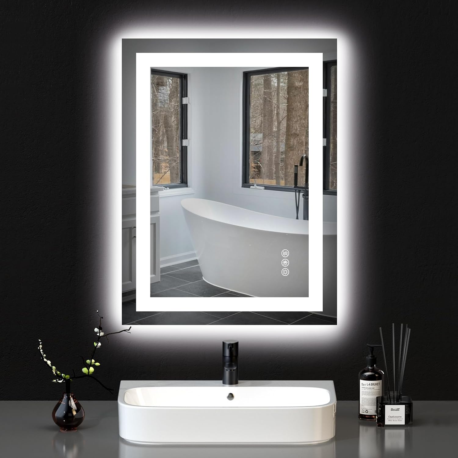 40X32 LED Bathroom Mirror with Lights, Anti-Fog, Dimmable, Backlit + Front Lit, Smart Bathroom Vanity Mirror, Memory Function, Shatterproof, Tempered Glass (Horizontal/Vertical)