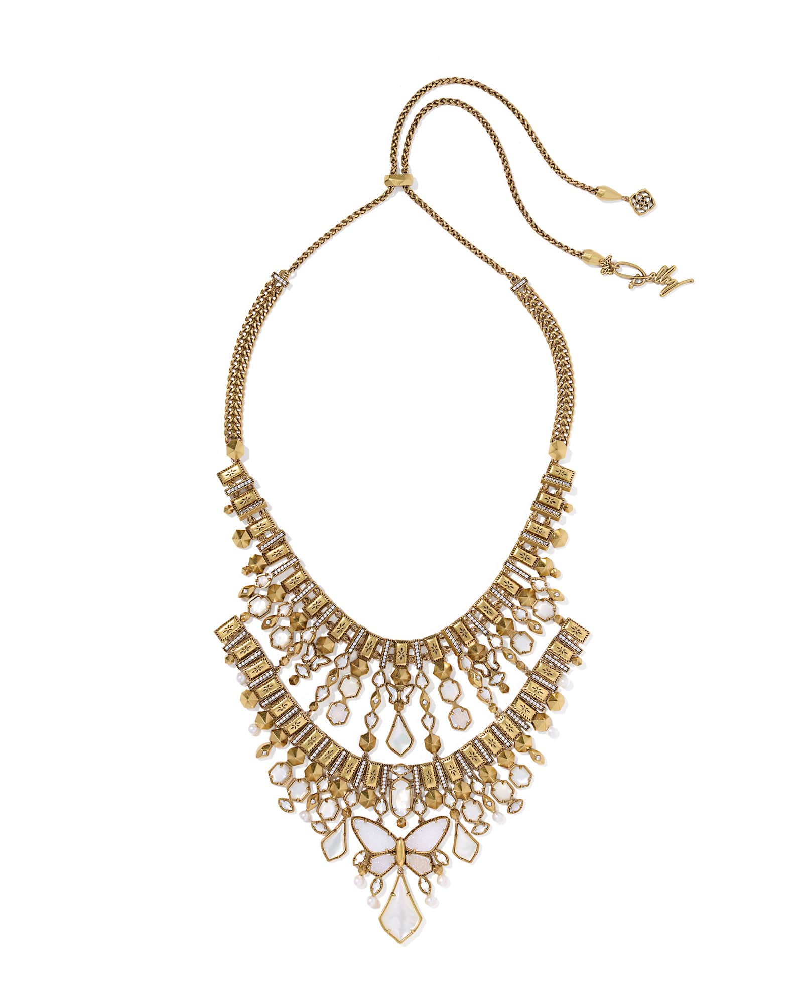 Dolly Parton x Kendra Scott Serayah Butterfly Vintage Gold Statement Necklace