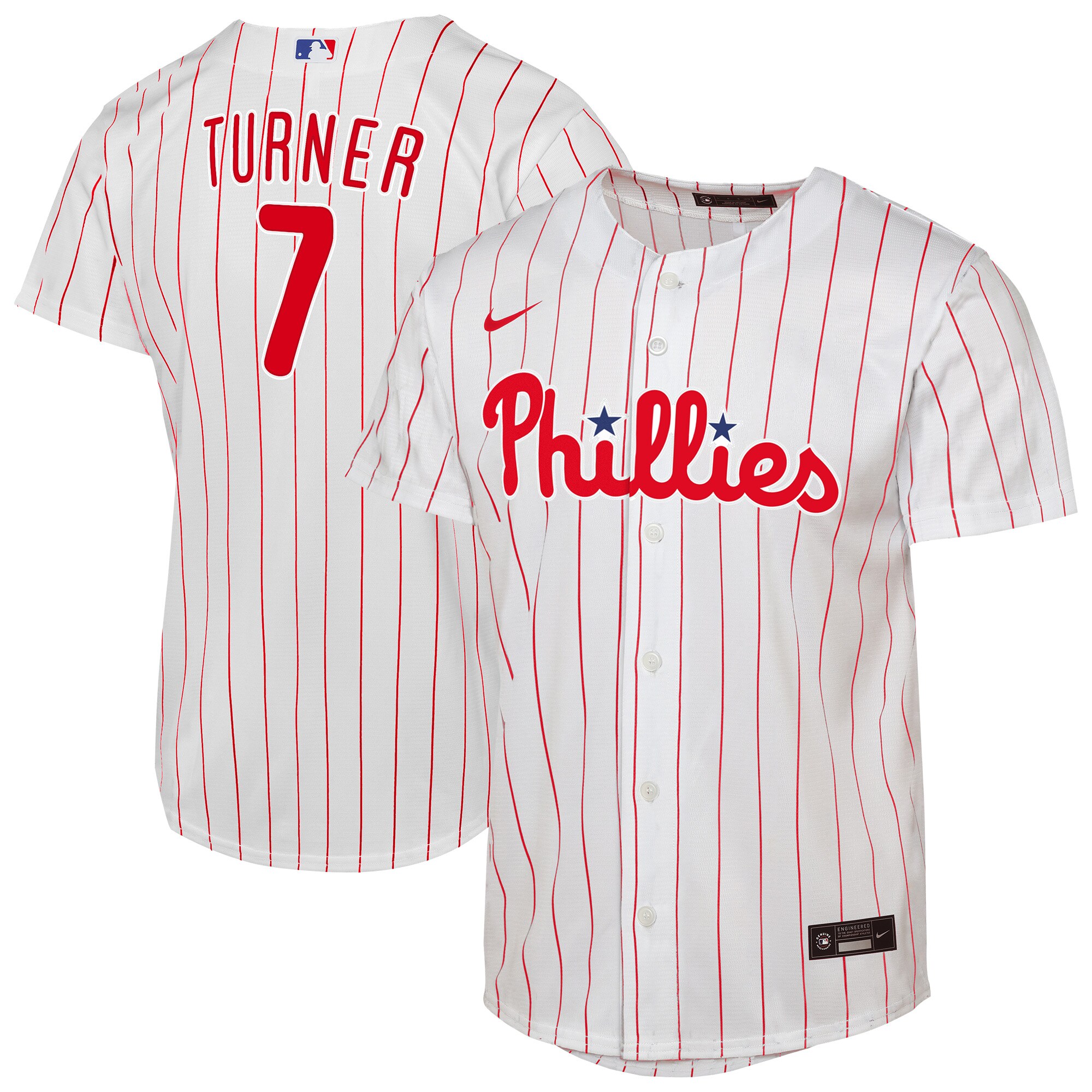 Youth Philadelphia Phillies Trea Turner Nike White Home Replica Player Jersey