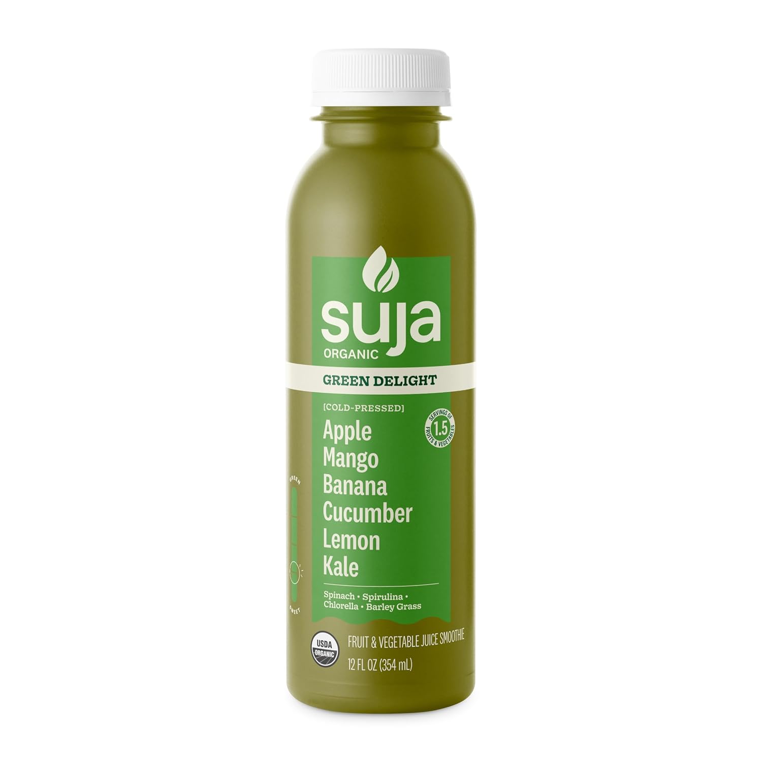 Suja Green Delight Organic & Cold Pressed Fruit and Vegetable Juice Smoothie, 12 Fl Oz Bottle