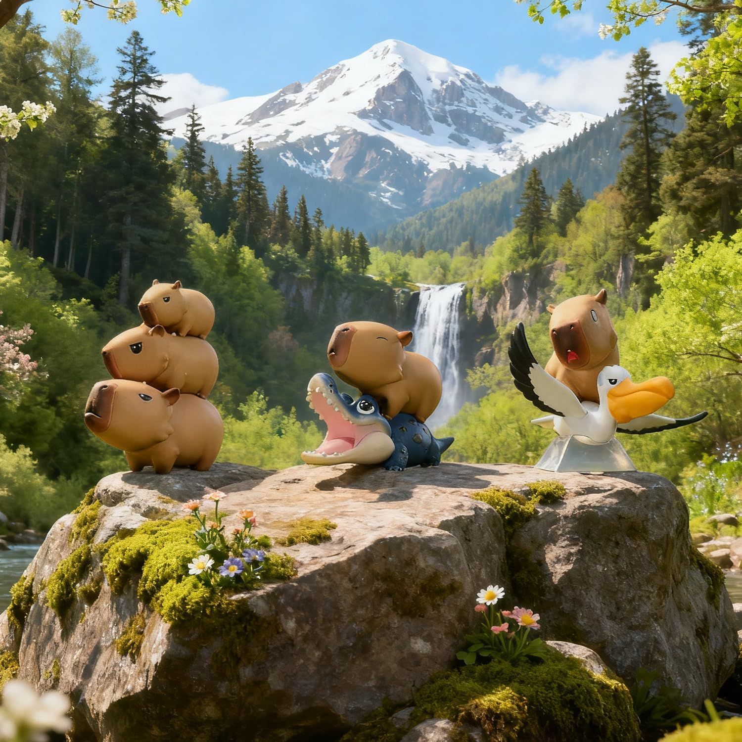 Capybara Blind Box Figures, Random Design Action Figures Collectible Toys Home Decorations for Gifts, Single Box