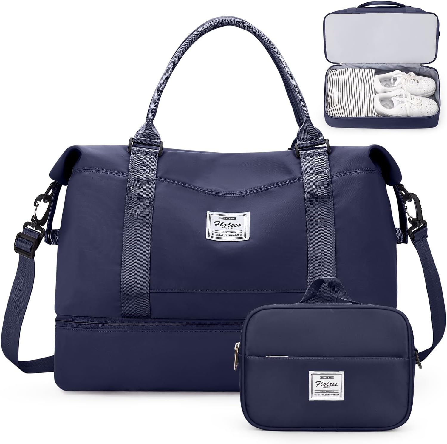 Weekender Bags for Women,Personal Item Travel Bag with Shoes Compartment,Overnight Travel Duffel Bag with Toiletry Bag