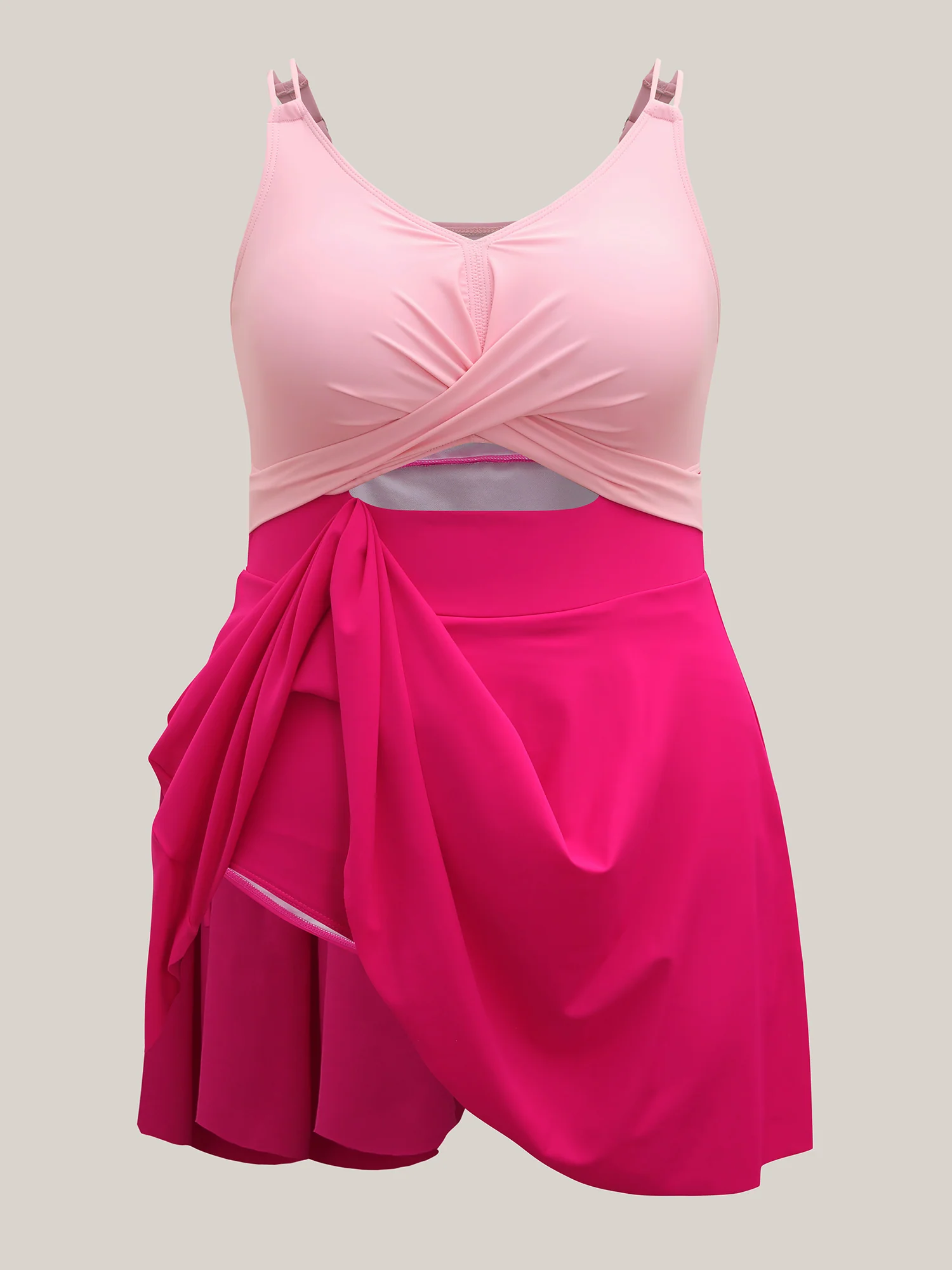 Anti-Float Ties Cut-Out Swim Dress