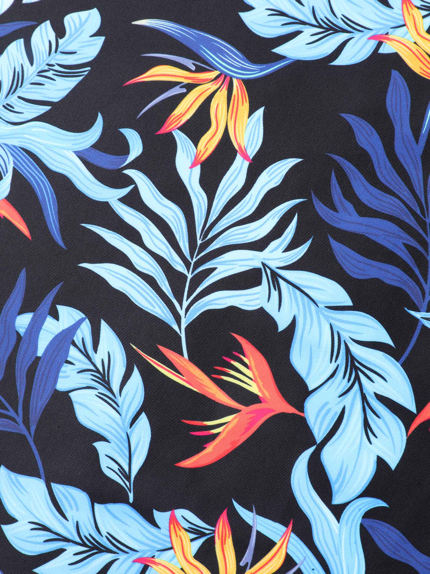 Tropical Leaf Fit Flare Swim Dress