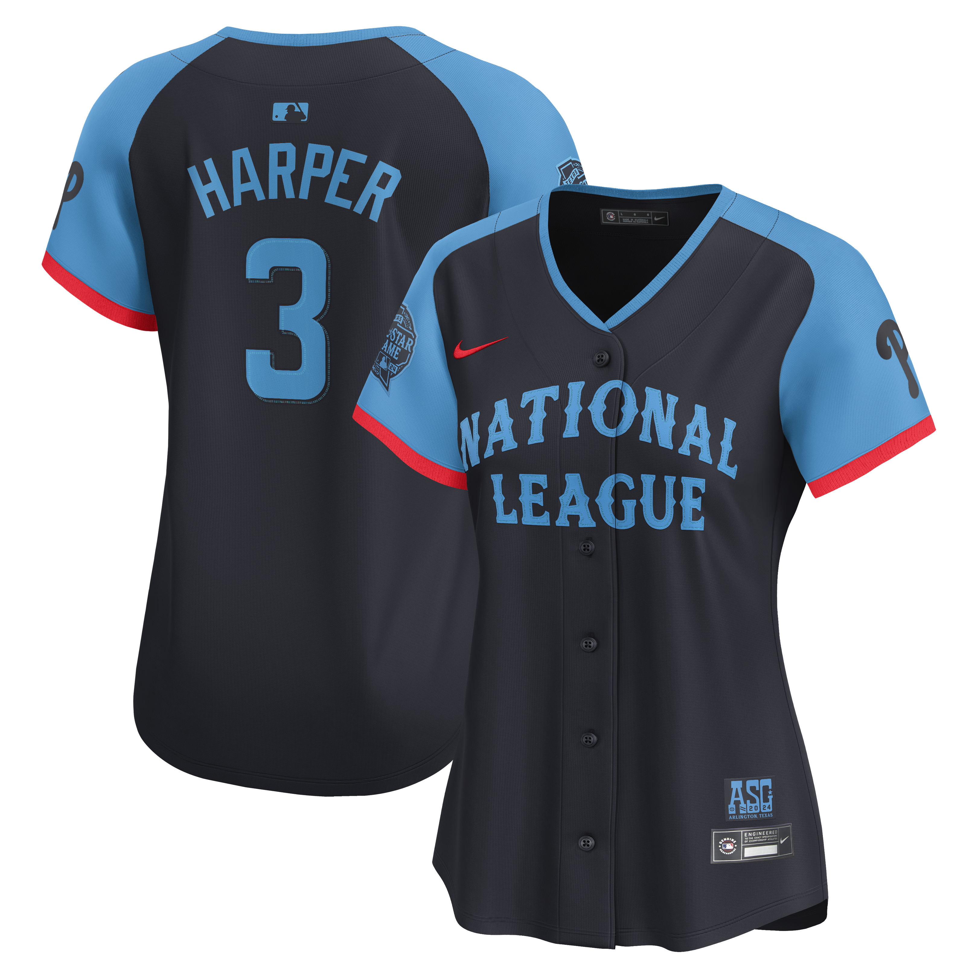 Women's National League Bryce Harper Nike Navy 2024 MLB All-Star Game Limited Player Jersey