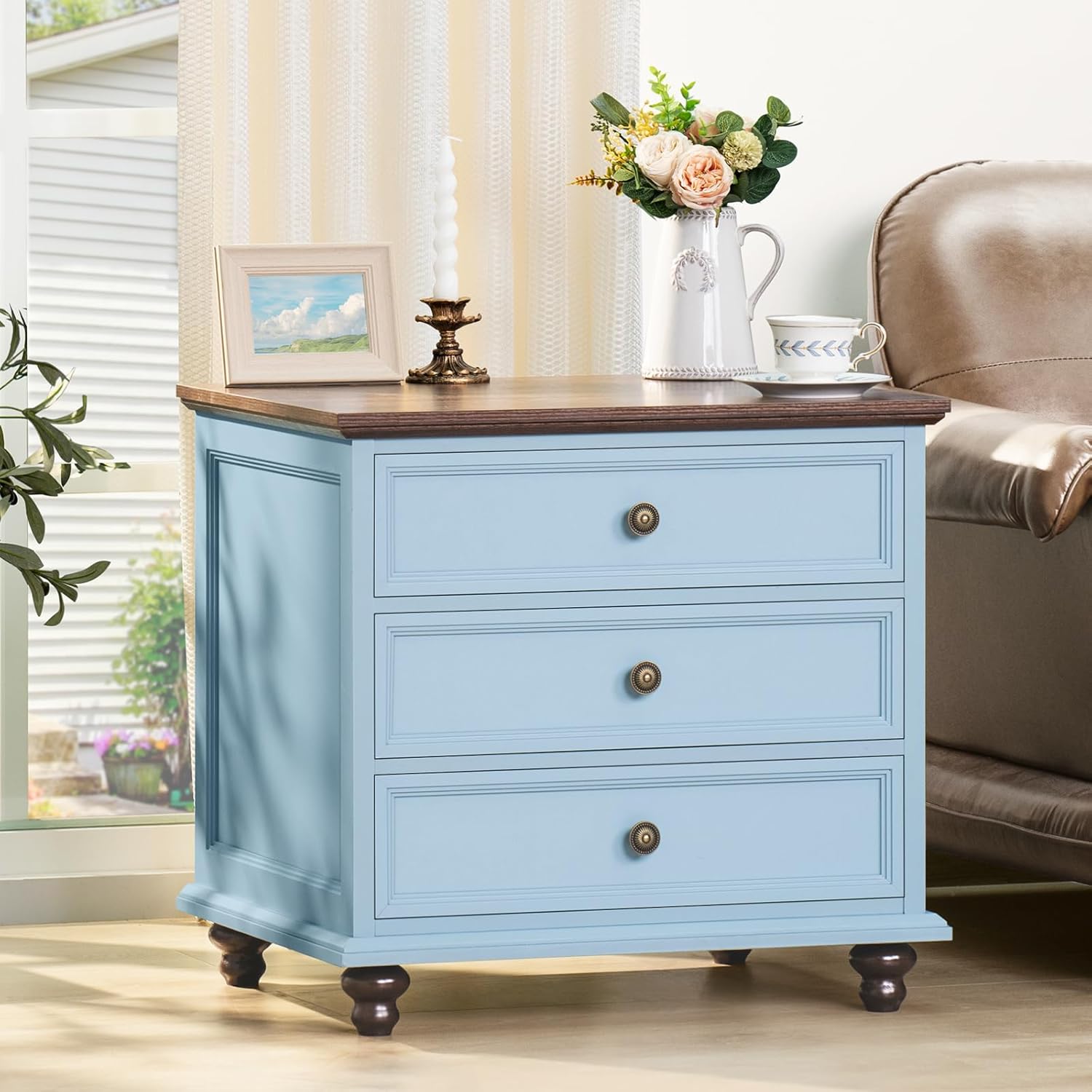 Farmhouse Nightstand with Charging Station, 24
