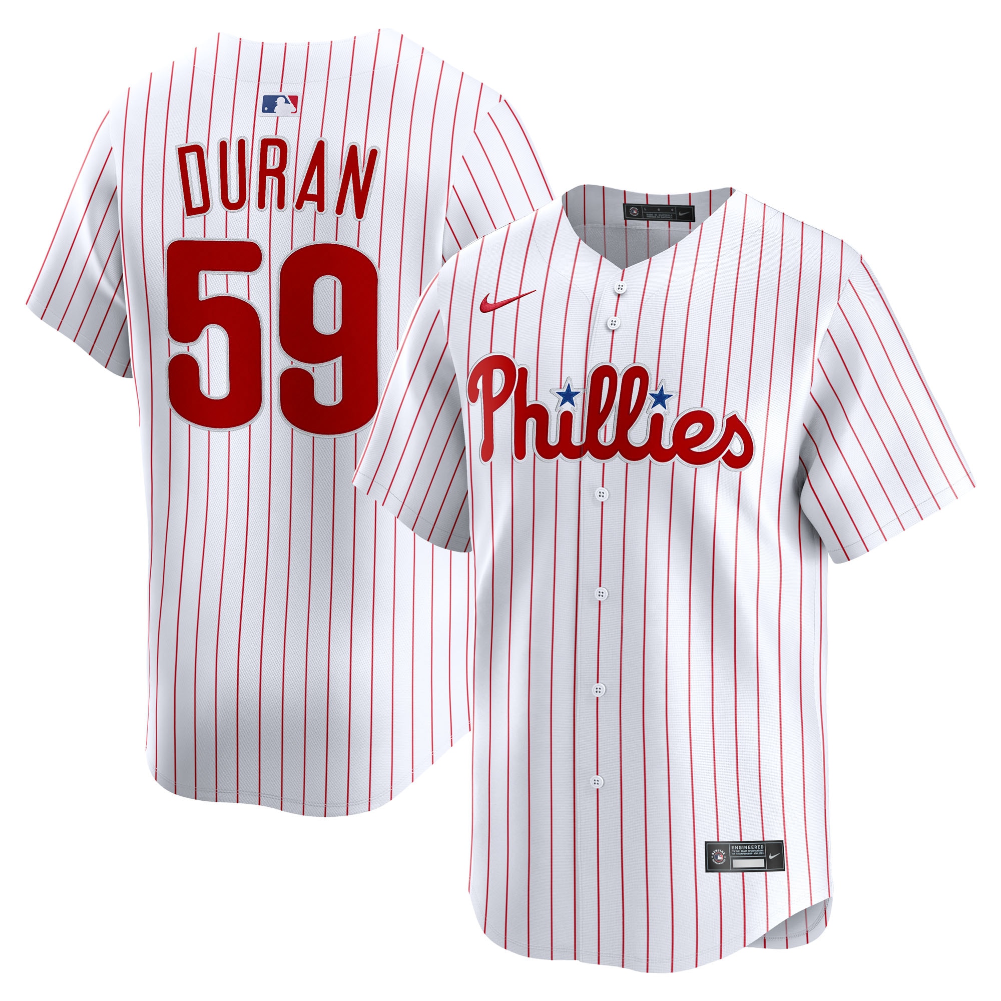 Men's Philadelphia Phillies Jhoan Duran Nike White Home Limited Player Jersey