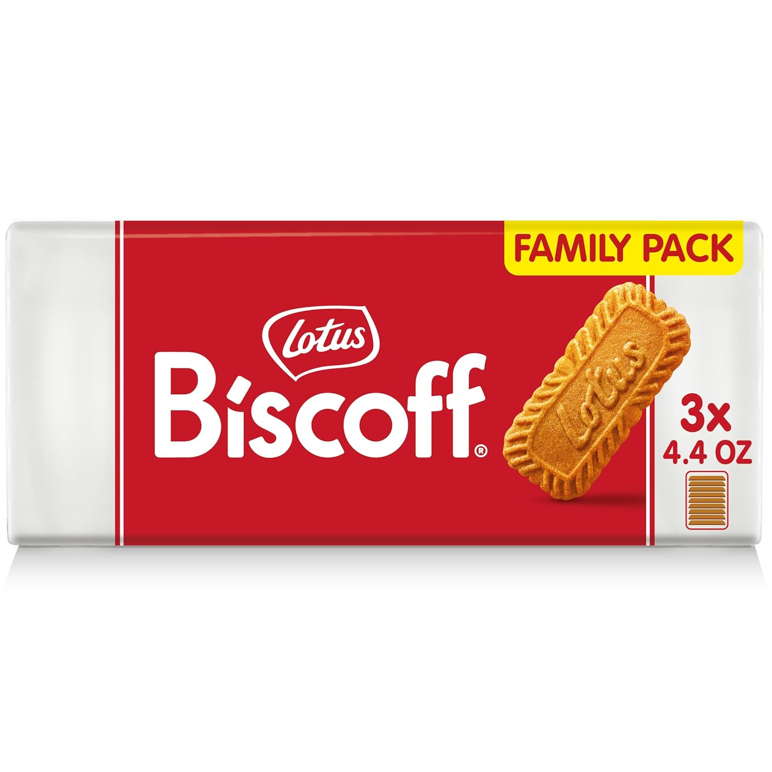 Lotus Biscoff Cookies, Caramelized Biscuit Cookies, 16 Cookies (Pack of 10), Non GMO + Vegan, 4.4 Ounce (Pack of 10), Snack Pack Size. [Packaging may vary]