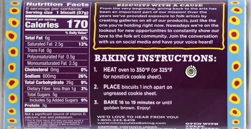 Immaculate Baking Organic Flaky Biscuits, Refrigerated Dough, 8 Biscuits, 16 oz.