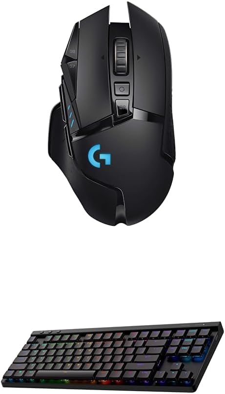 Logitech G502 Lightspeed Wireless Gaming Mouse with Hero 25K Sensor, PowerPlay Compatible, Tunable Weights and Lightsync RGB - Black
