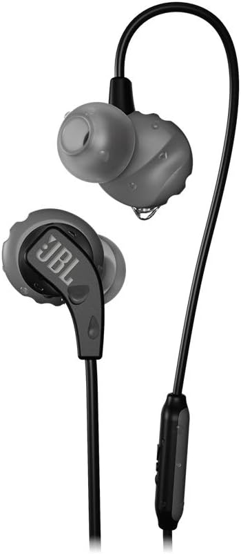 JBL Endurance Run 2 Wired - Waterproof Wired Sports in-Ear Headphones, JBL Pure Bass Sound, Hands-Free Calls, Never Hurt. Never Fall Out. (Black)