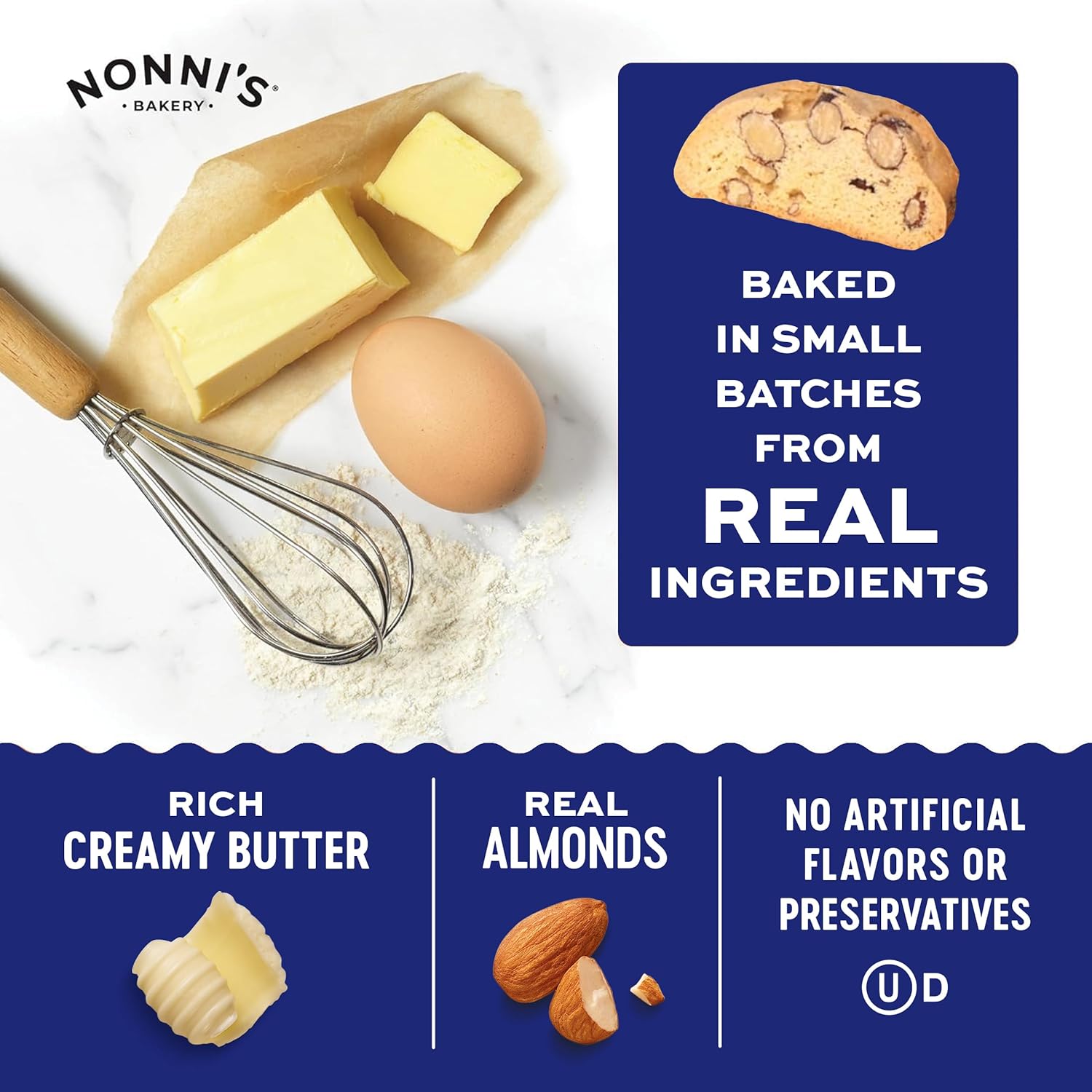 La Dolce Vita Classic Almond Italian Biscotti Cookies, Gourmet Coffee & Tea Dipping Snack, 40 oz Jar