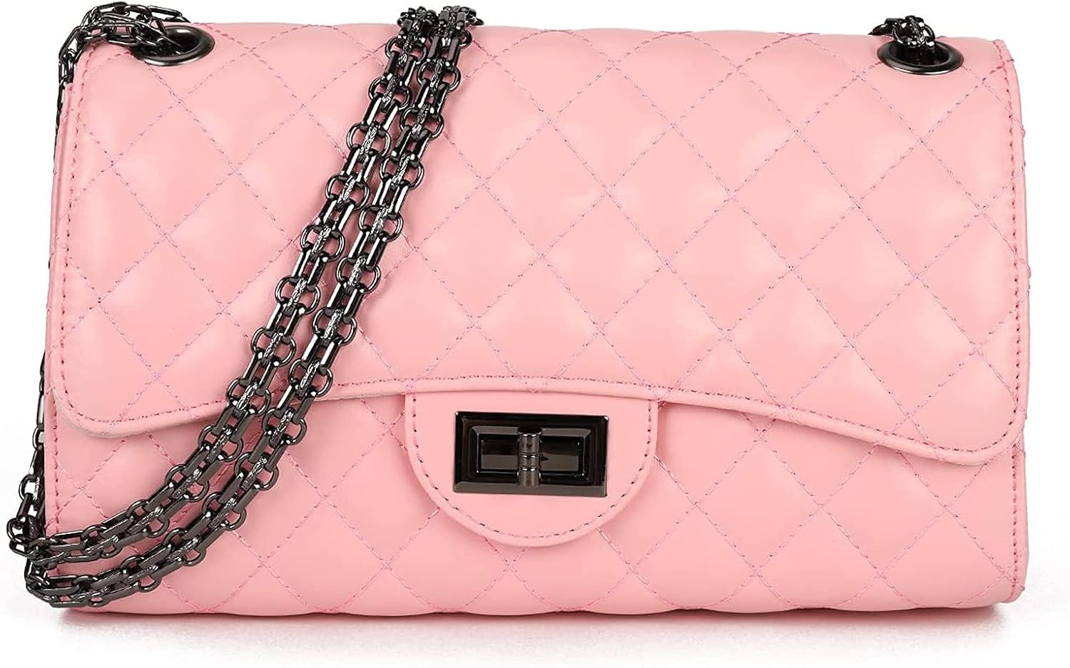 Gladdon Quilted Crossbody Purse for Women Trendy Ladies Shoulder Bag with Chain Designer Purses