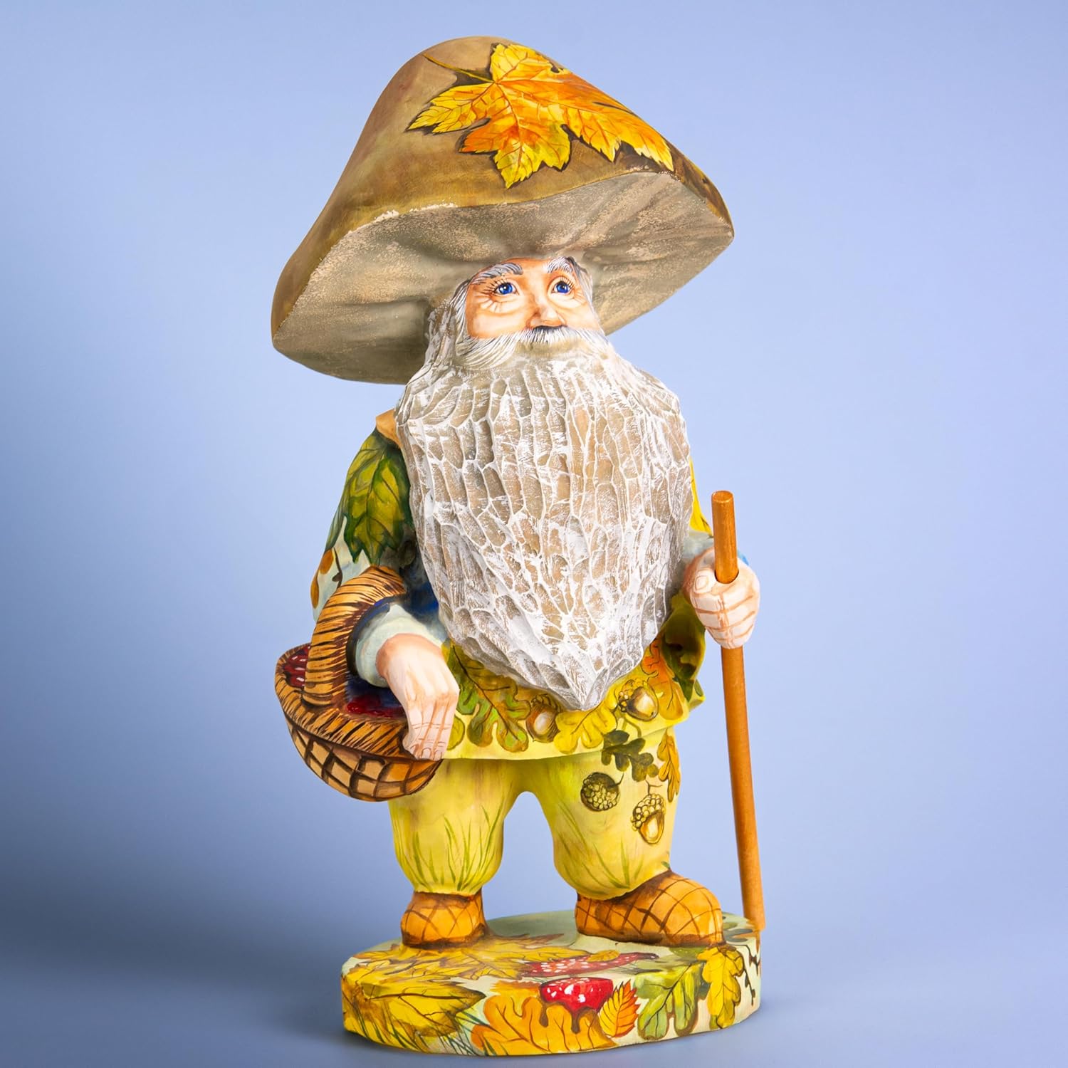 Wooden Hand-Carved Mushroom Man Figurine 11