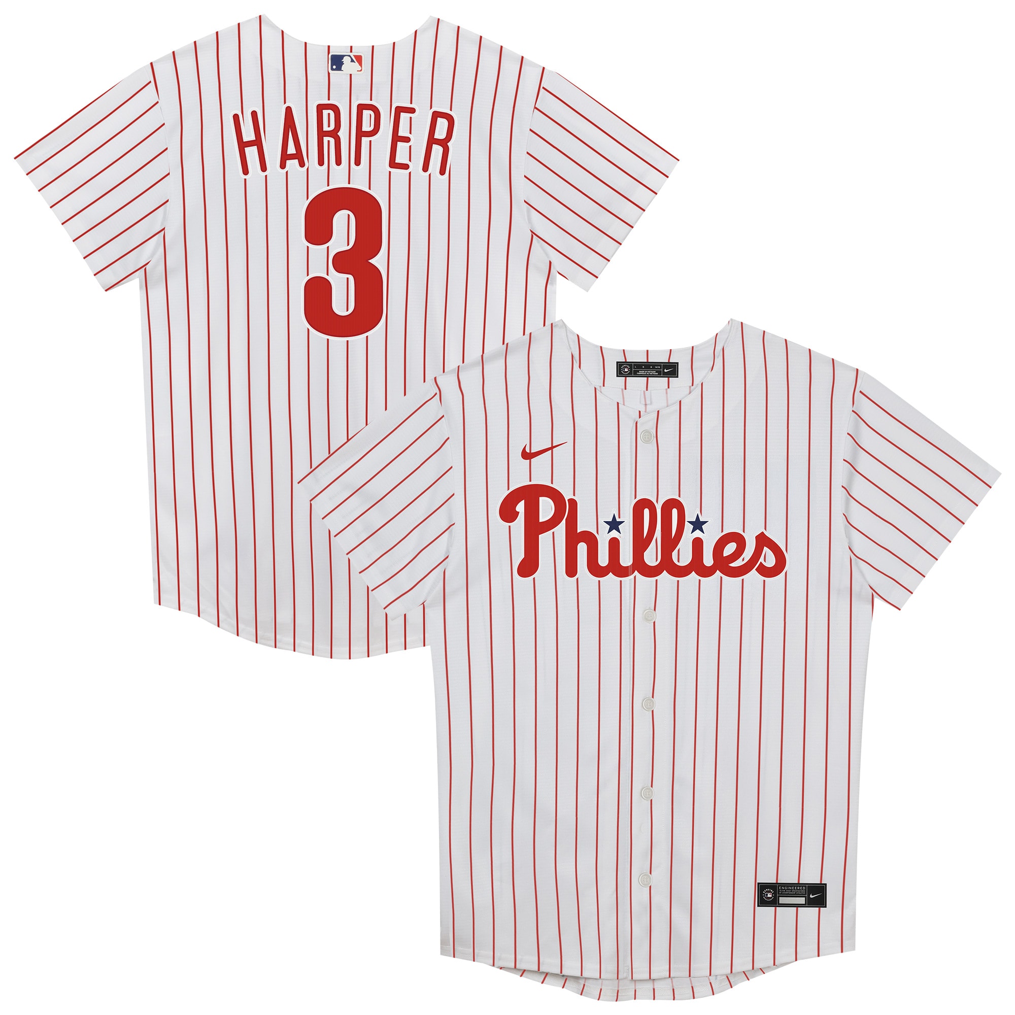 Preschool Philadelphia Phillies Bryce Harper Nike White Home Replica Player Jersey