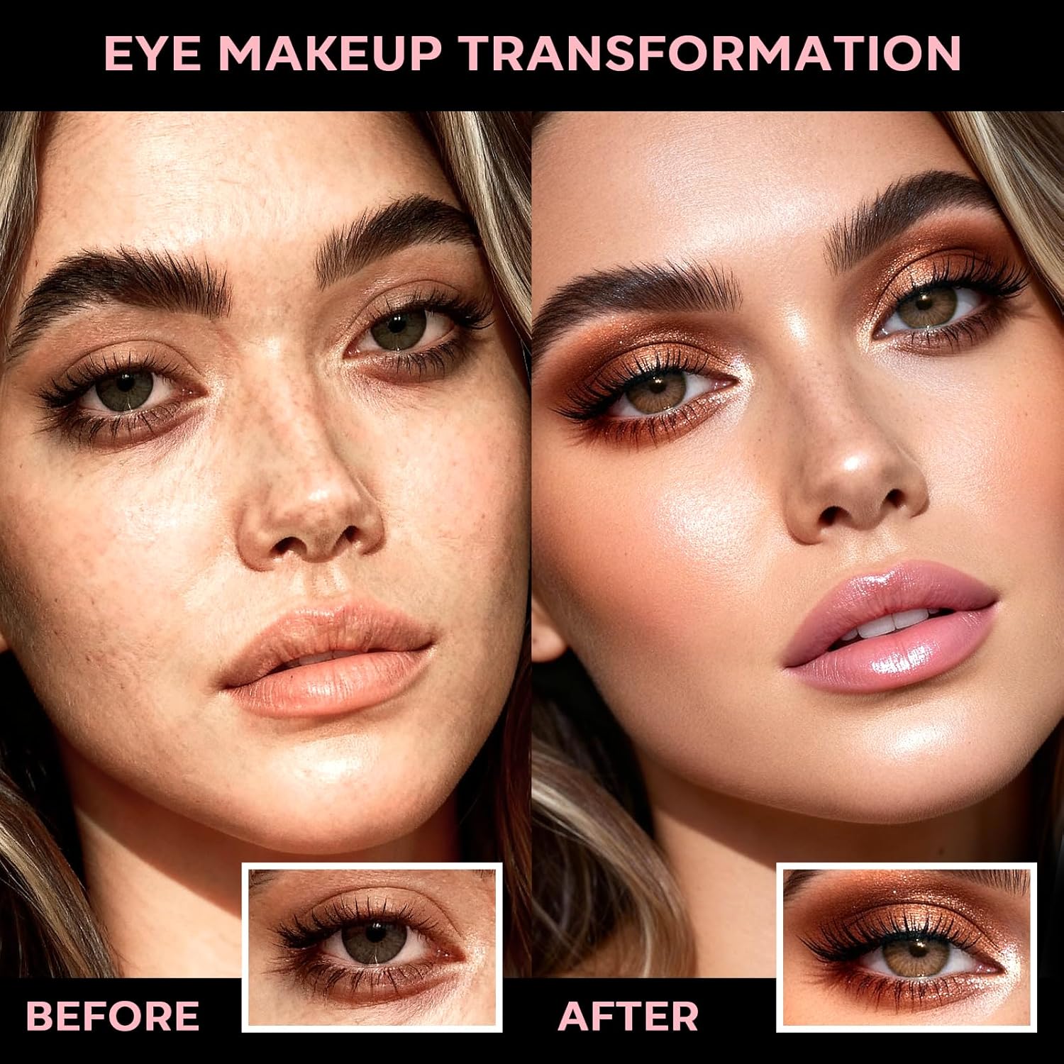 18-Shade Eye Makeup All-in-One Palette, Natural Nude Matte Shimmer Glitter, Long Lasting Baked Makeup Palette for Eye Highlight Blush, Earth Tones