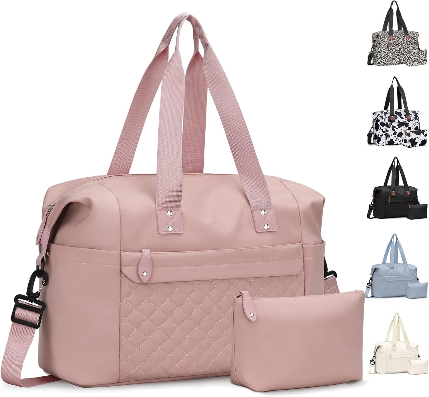 Travel Duffle Bag, Waterproof Weekender Overnight Hospital Bags for Women Men with Toiletry Bag Lightweight Carry on Personal Item Duffle Gym Bag for Travel, Airplanes, Sports