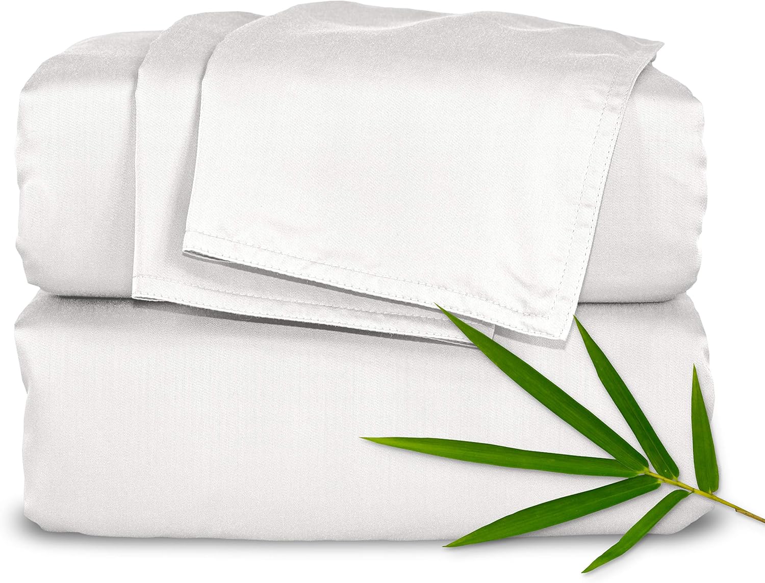 King Sheets by Pure Bamboo, Genuine 100% Organic Viscose Derived from Bamboo Bed Sheet Set, Soft & Cooling, Double Stitching, 2 Year Quality Promise (King, White)