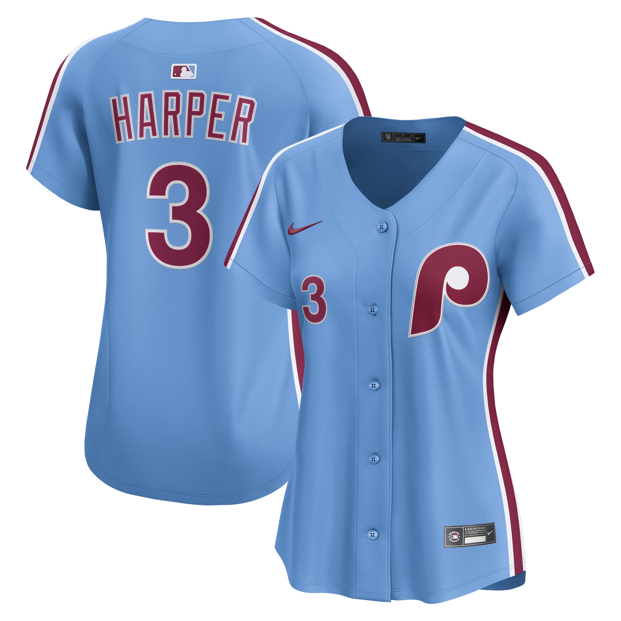 Women's Philadelphia Phillies Bryce Harper Nike Light Blue Alternate Limited Player Jersey