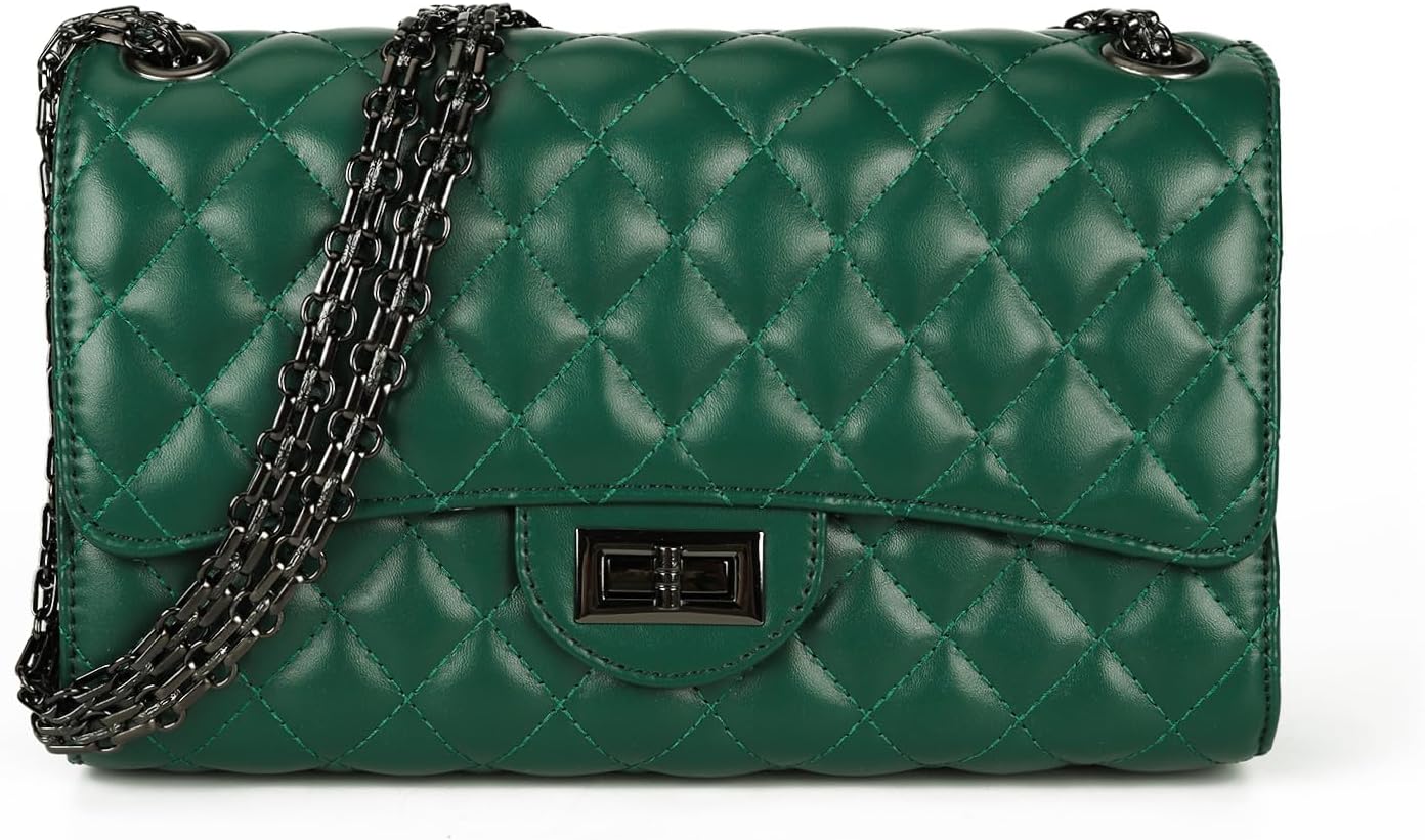 Gladdon Quilted Crossbody Purse for Women Trendy Ladies Shoulder Bag with Chain Designer Purses