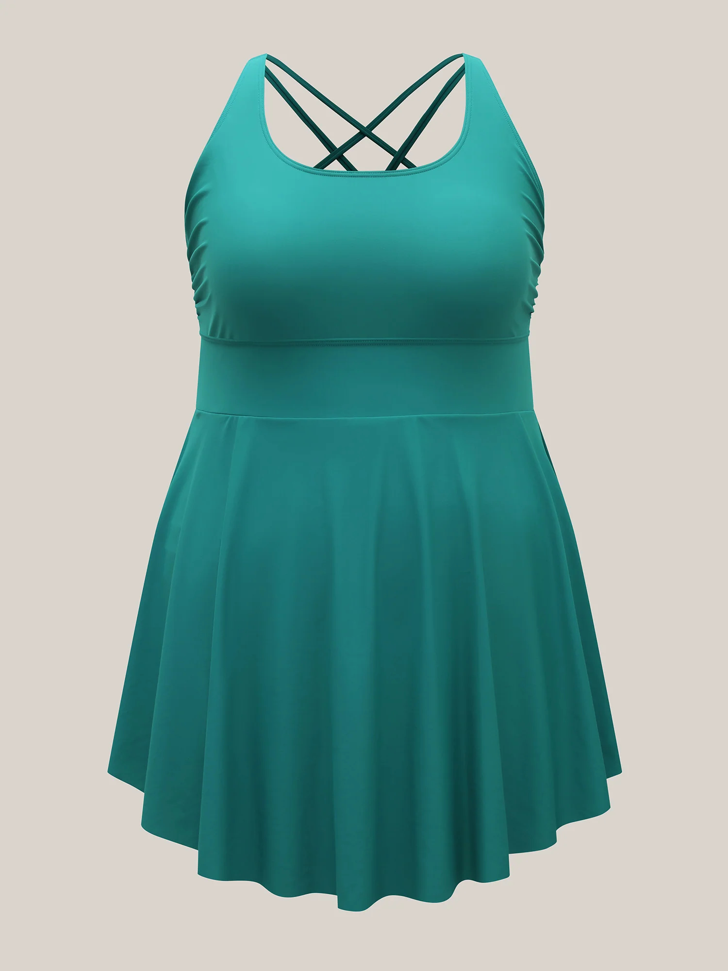 Anti-Float Ties Crossstraps Backs Swim Dress