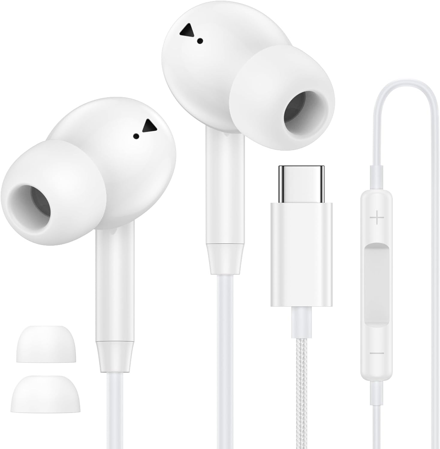 Wired Earbuds USB C for iPhone 17 16 Wired Headphones USB C, USBC Ear Buds in-Ear Earphones for iPhone 17 Pro Max 17Pro Air 16 15 Plus 16e Braided Cord Samsung Galaxy S25 Buds Headsets with Microphone